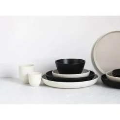 Assiette Plate Porcelaine Noire 22 cm Adélie Revol