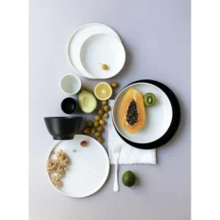 Assiette Plate Porcelaine Noire 22 cm Adélie Revol