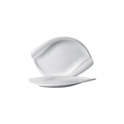 Assiette Plate Porcelaine Leaf 28 x 19 cm (x6) In Situ