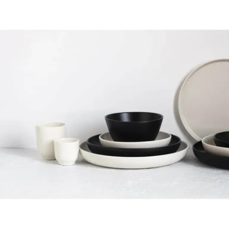Assiette Plate Porcelaine Noire 24 cm Adélie Revol