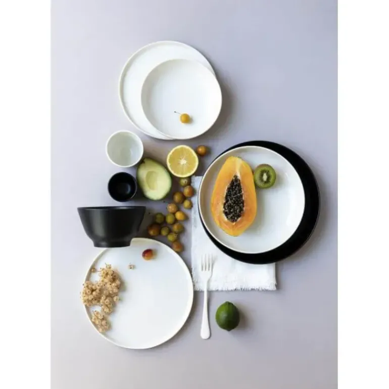 Assiette Plate Porcelaine Noire 24 cm Adélie Revol