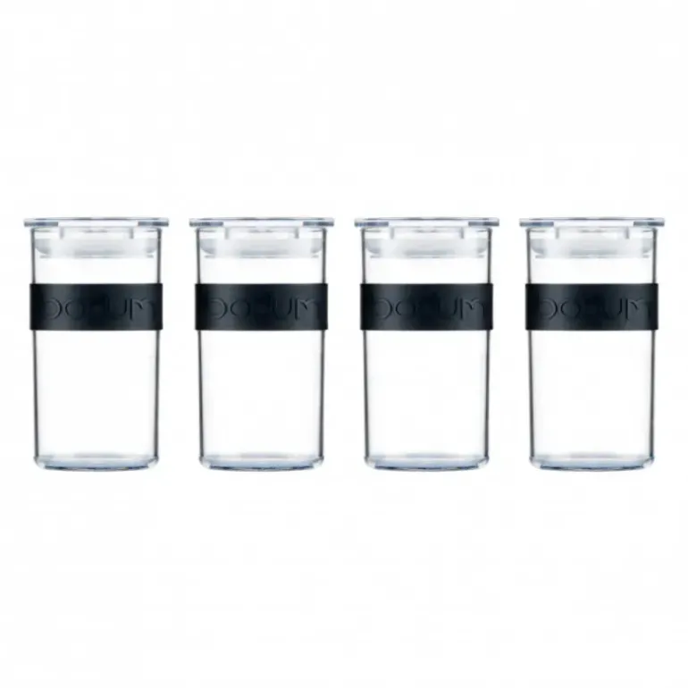 Bocal Plastique 250 ml avec Couvercle (x4) PRESSO Bodum