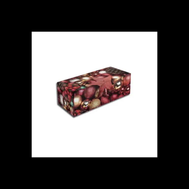 Boîte à Bûche 35x11cm Étoile Rouge de Noël (x25)
