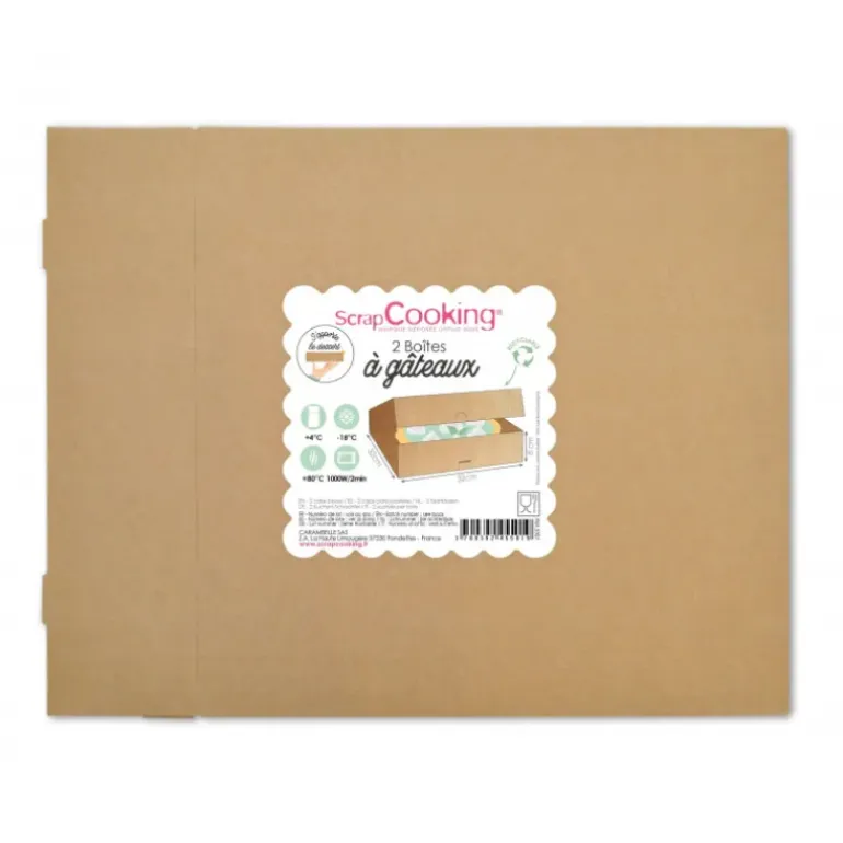 Boîte à Gâteau en Carton 32 x 32 x 8 cm (x2 ) Scrapcooking