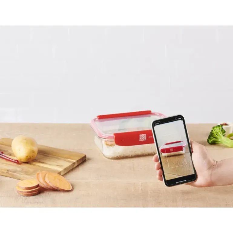 Boîte de Conservation Connectée avec Compartiments 1 L Rouge Stor'eat Mastrad