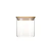 Boîte de Conservation en Verre et Bambou Carré 800 ml Pebbly