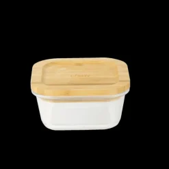 Boîte de Conservation en Verre et Bambou Carré 520 ml Pebbly