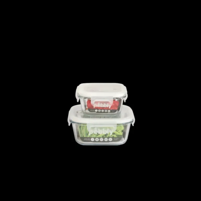 Boîte de Conservation en Verre Carré 800 ml Pebbly