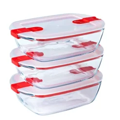 Boîte de Conservation en Verre Rectangulaire 28 x 20 cm 2,5 L Cook & Heat Pyrex