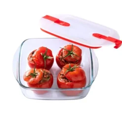 Boîte de Conservation en Verre Carrée 14 x 12 cm 0,35 L Cook & Heat Pyrex