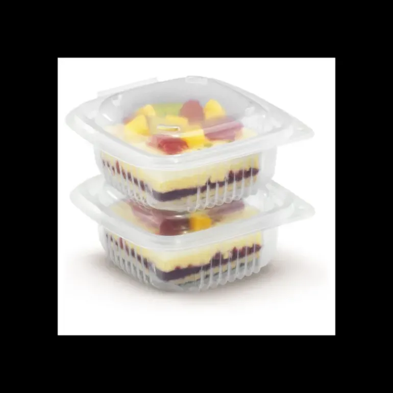 Boîte Plastique avec Couvercle 500 ml 14,2 x 12,3 cm x H 8,8 cm (x50) Ondipack