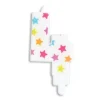 Bougie Chiffre 4 Blanche à Etoiles Multicolores Scrapcooking