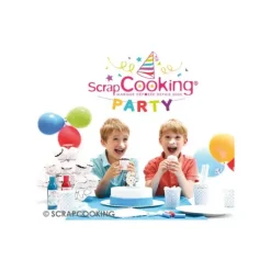 Bougie Chiffre 4 Blanche à Etoiles Multicolores Scrapcooking