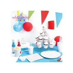 Bougie Chiffre 8 Blanche à Etoiles Multicolores Scrapcooking
