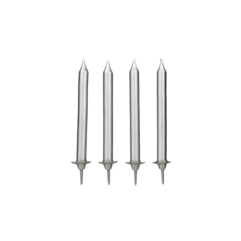 Bougies Argentées (x12) avec bobèches Gatodéco