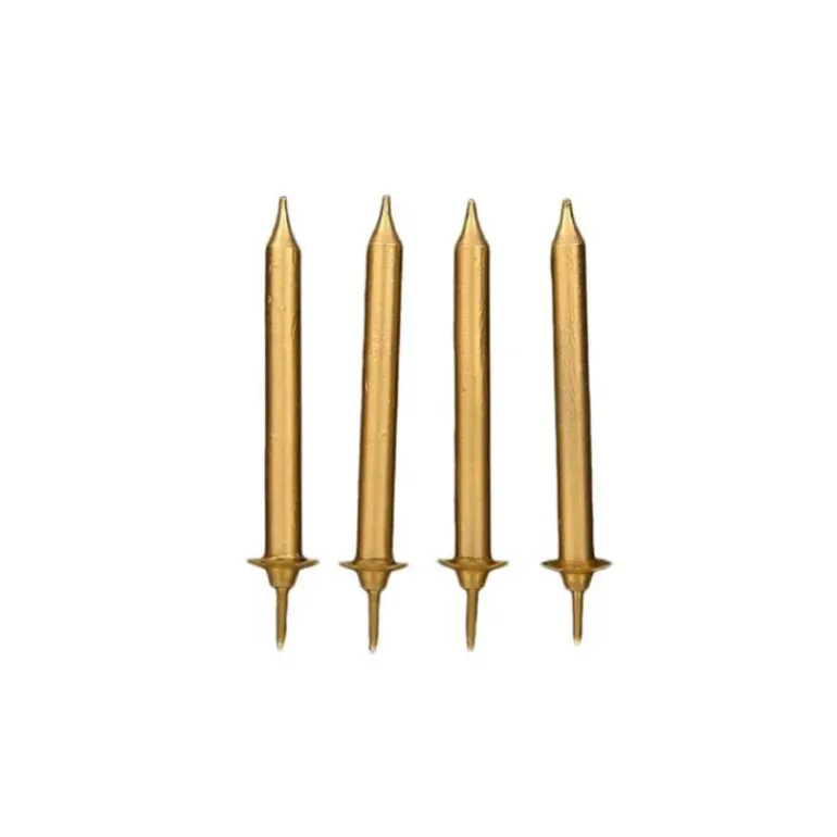 Bougies Dorées (x12) avec bobèches Gatodéco