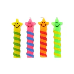 Bougies Smileys Etoiles (x4) Gatodéco