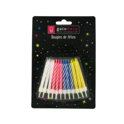 Bougies Torsadées Assorties (x24) Gatodéco