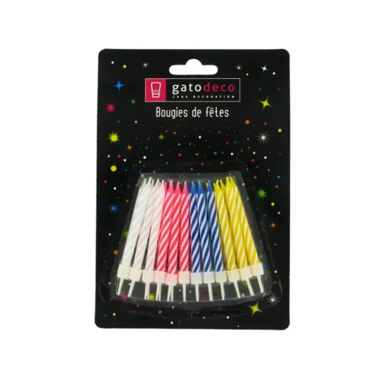 Bougies Torsadées Assorties (x24) Gatodéco