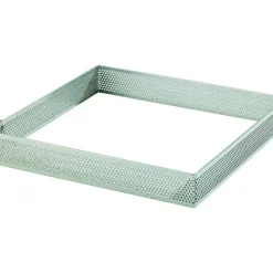 Cadre à Tarte Carré Inox Perforé 12 cm H.2 cm