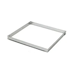 Cadre à Tarte Carré Inox Perforé 7.5 cm H.2 cm