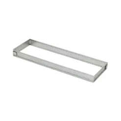 Cadre à Tarte Rectangle Inox Perforé 30x11 cm H.2 cm