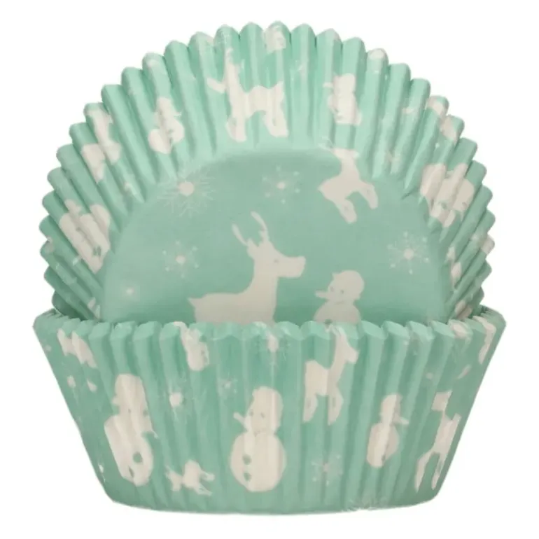 Caissettes Cupcakes Féérie Hivernale Bleue et Blanches Funcakes (x48)
