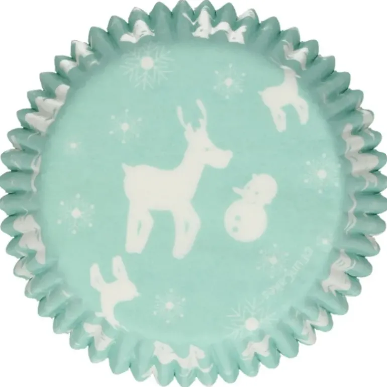 Caissettes Cupcakes Féérie Hivernale Bleue et Blanches Funcakes (x48)