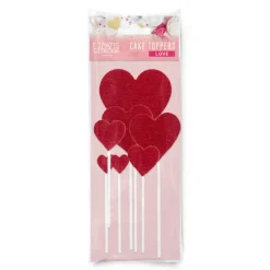 Cake Topper Cœurs Rouges (x7) Patisdécor