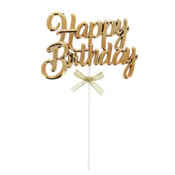 Cake Topper Happy Birthday Doré Patisdécor