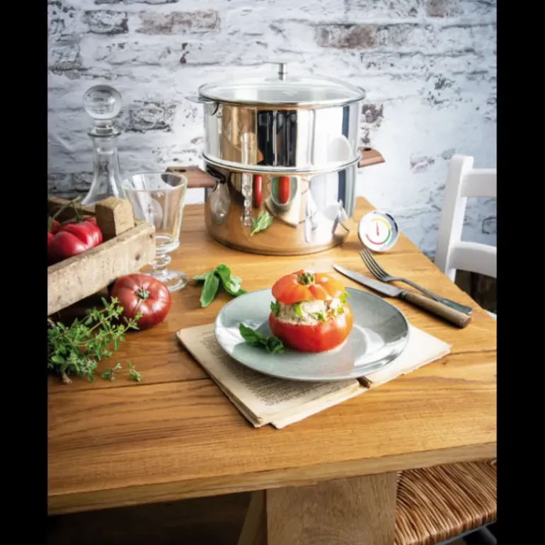 Casserole et Cuit Vapeur Inox Ø 20 cm Anses Noyer Biome Cristel