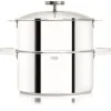 Casserole et Cuit Vapeur Inox Ø 20 cm Anses Mutine Blanc Biome Cristel
