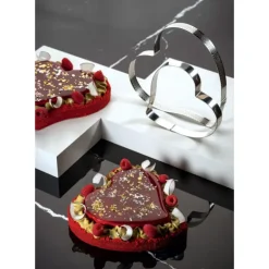 Cercle à Tarte Coeur Inox Micro-perforé 22,5 x 21 cm x H 2 cm Pavoni