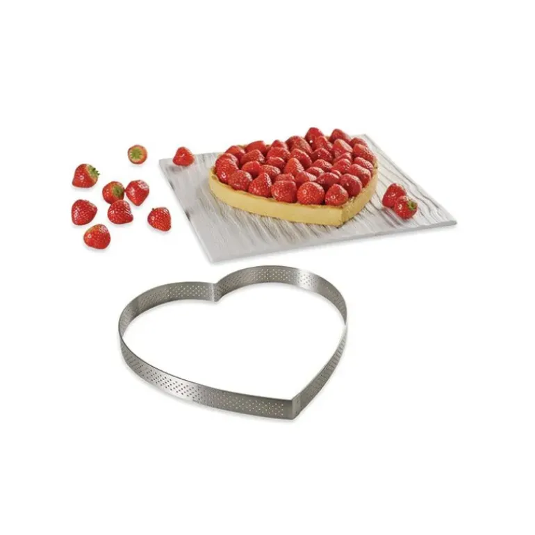 Cercle perforé forme coeur ø 21 cm de L'école Valrhona par De Buyer