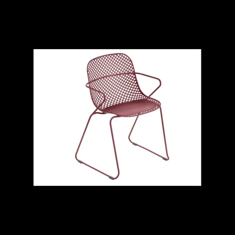Chaise en Acier avec Assise Résine Rouge Bossa Nova Ramatuelle 73’ Grosfillex