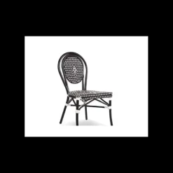 Chaise Tressée Bamboo Noir et Blanc Lyrose