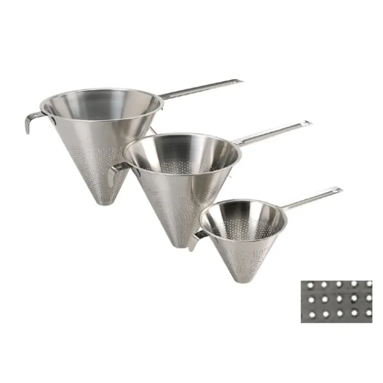 Chinois de Cuisine Inox Ø 27 cm x H 23 cm Perforation 1,5 mm De Buyer