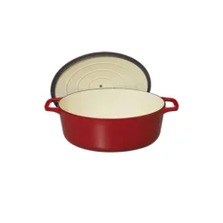 Cocotte en Fonte Ovale 29 cm Rouge Chasseur