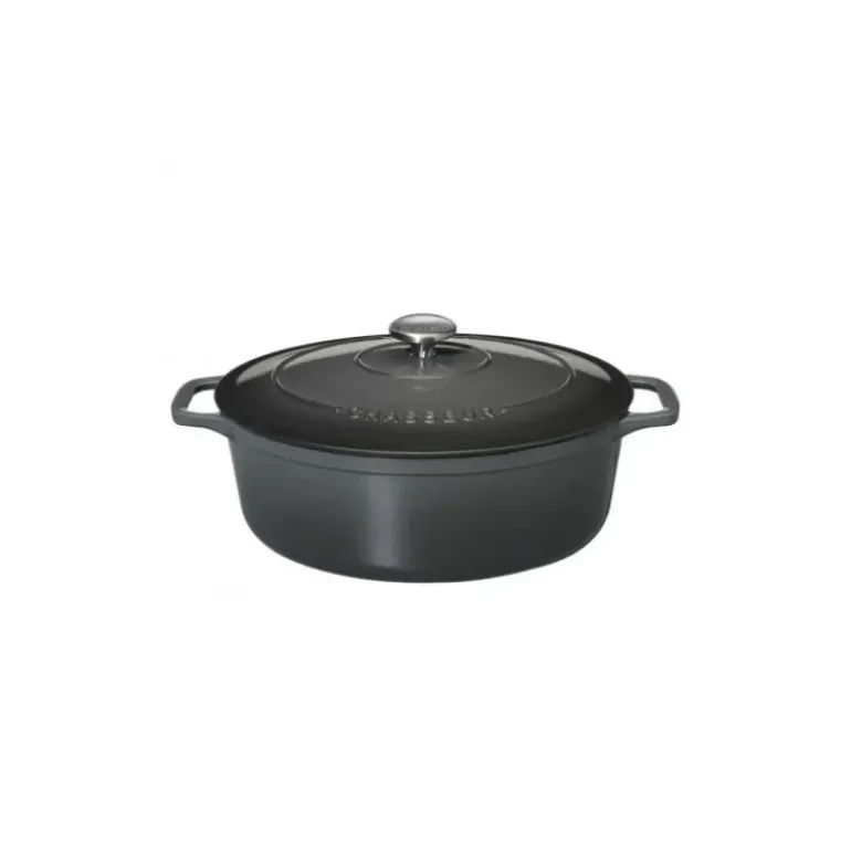 Cocotte en Fonte Ovale 27 cm Caviar Chasseur