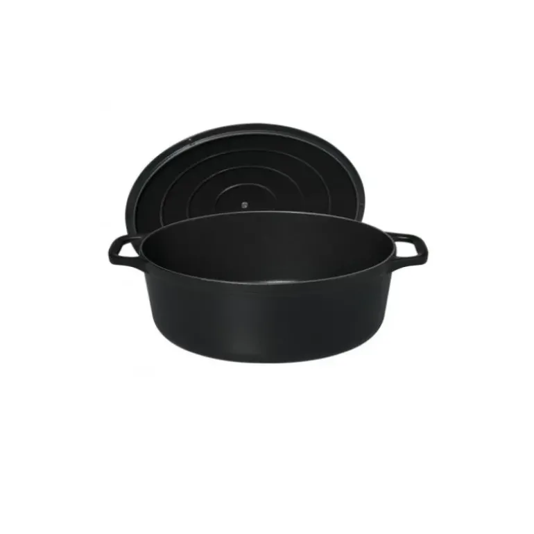 Cocotte en Fonte Ovale 29 cm Noir Mat Chasseur
