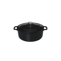 Cocotte en Fonte Ronde 22 cm Noir Mat Chasseur