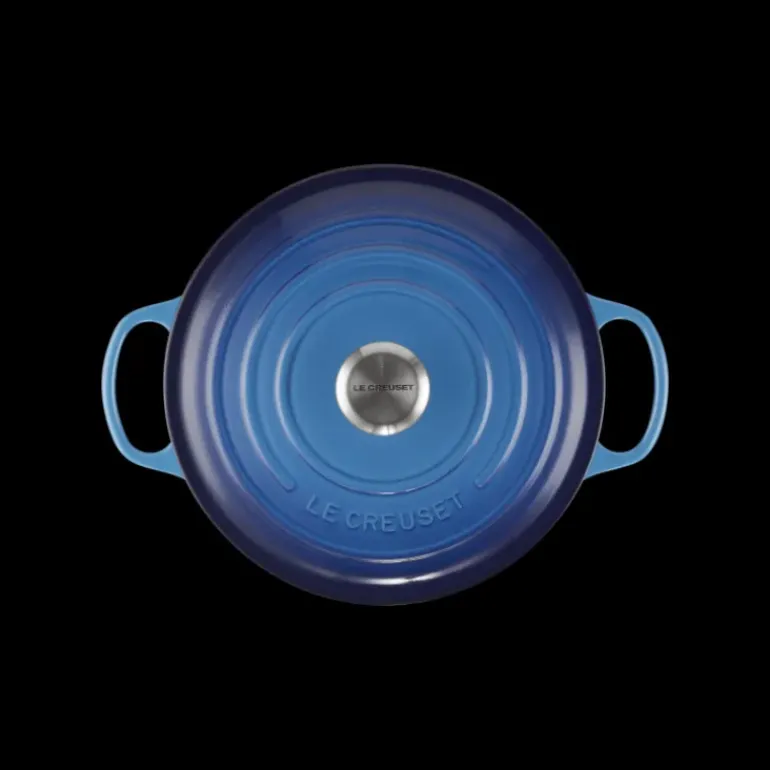 Cocotte en Fonte Ronde 26 cm Azur Le Creuset Signature