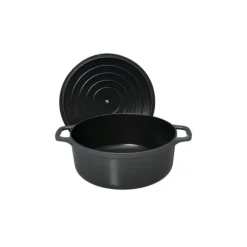 Cocotte en Fonte Ronde 24 cm Caviar Chasseur