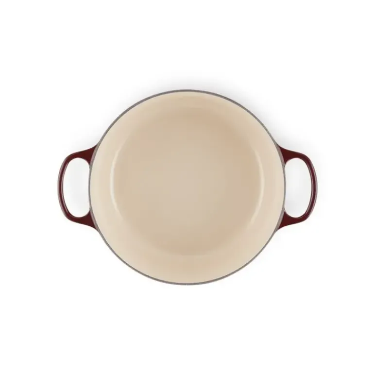 Cocotte en Fonte Ronde 28 cm Garnet Bouton Doré Le Creuset Signature