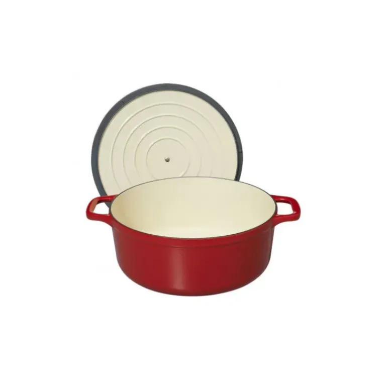 Cocotte en Fonte Ronde 20 cm Rouge Chasseur