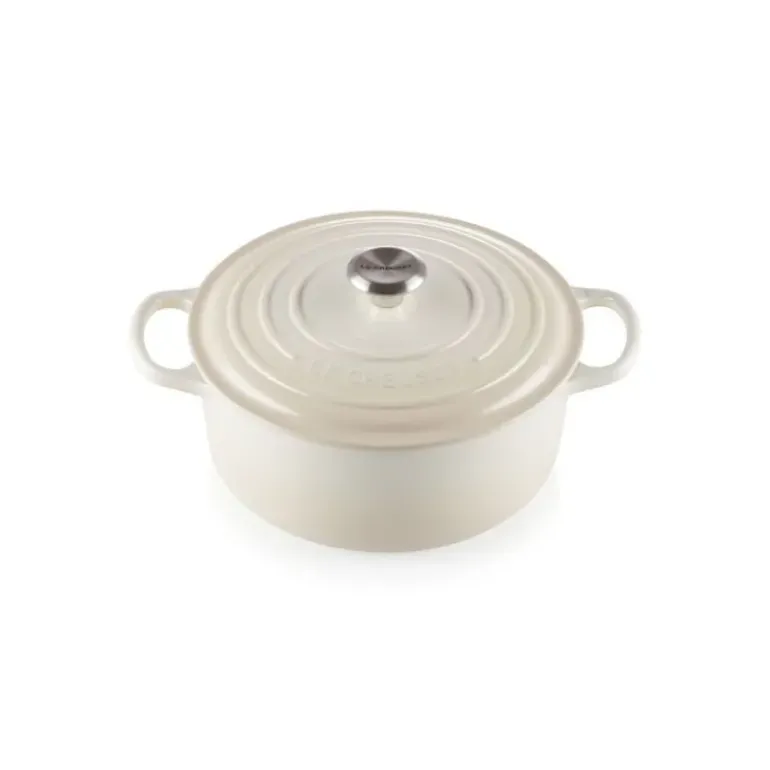 Cocotte en fonte Ronde 26 cm Meringue Signature Le Creuset