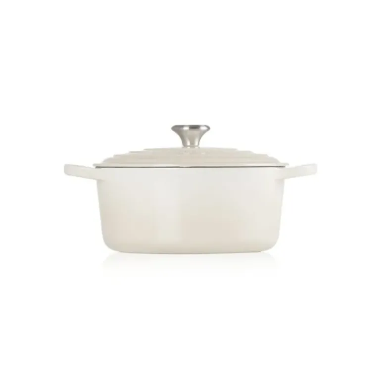 Cocotte en fonte Ronde 26 cm Meringue Signature Le Creuset