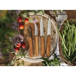 Coffret 3 Couteaux de Cuisine et un Eplucheur Olivier Les Essentiels Opinel