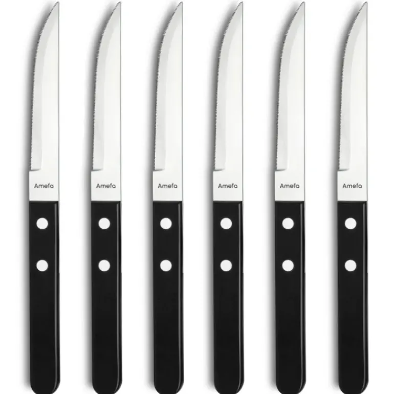 Coffret 6 Couteaux Steak Pizza 21,6 cm Amefa