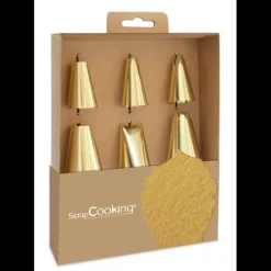 Coffret 6 Douilles Pâtissières Inox Dorées Scrapcooking